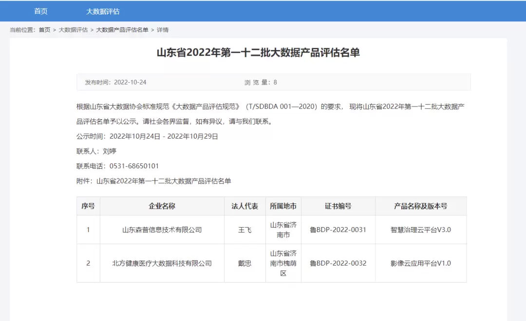 智慧社区-喜报|森普智慧社会治理荣获山东省大数据产品认证