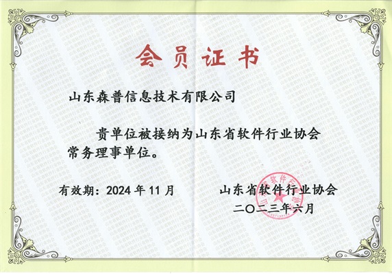 山东省软件行业协会常务理事单位