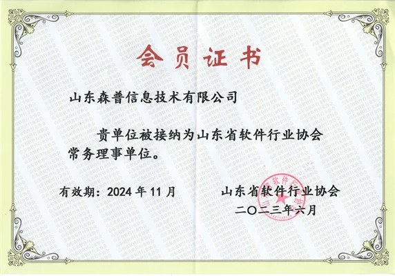 山东省软件行业协会常务理事单位