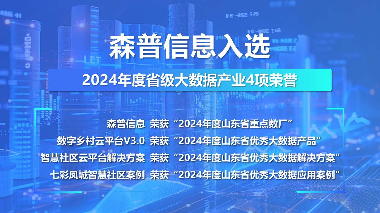 智慧社区-森普荣获2024年省级“三优两重”4项荣誉