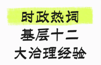 AI社会治理-基层十二大治理经验总结